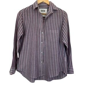 Grayson The Hero Stripe Stripes Cotton Shirt Womens Sz 1 or  XS  Business Casual